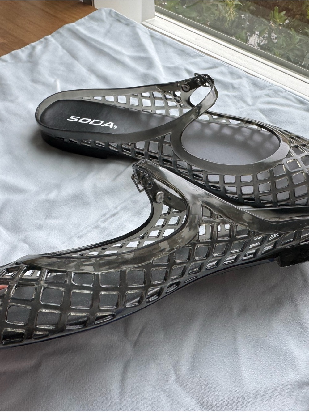 SODA Black Jelly Mary Jane Slide Sandals Flats (Size 8) - Picture 4 of 9